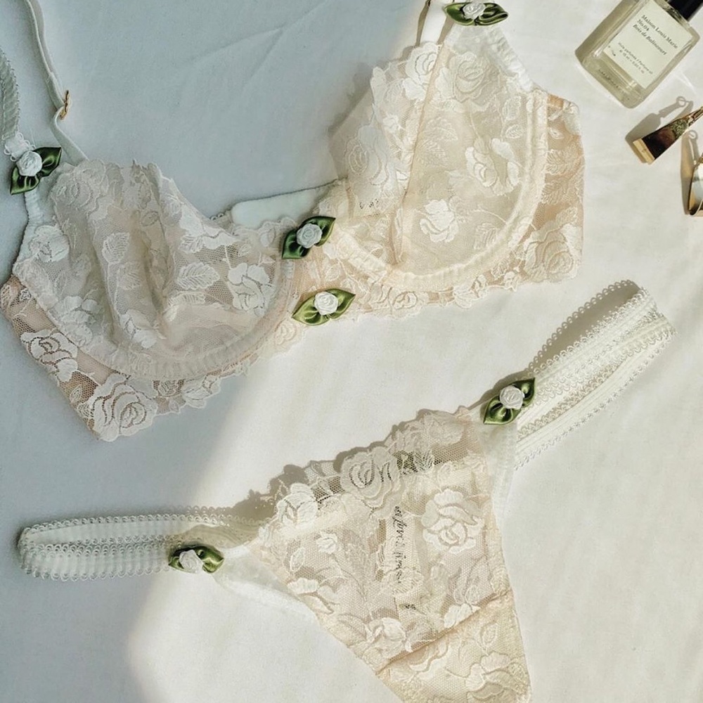 For Love and Lemons Sweetheart Lace Thong Panty